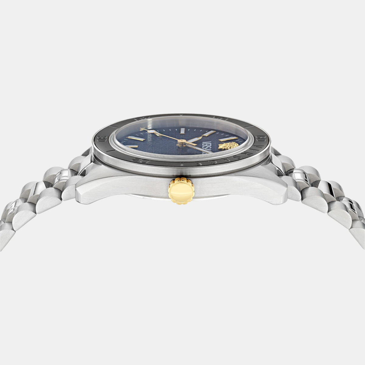 V Dome Men Quartz Blue Dial Analog Stainless Steel Watch VE8E00324