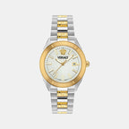 V Dome Men Quartz White Dial Analog Stainless Steel Watch VE8E00424