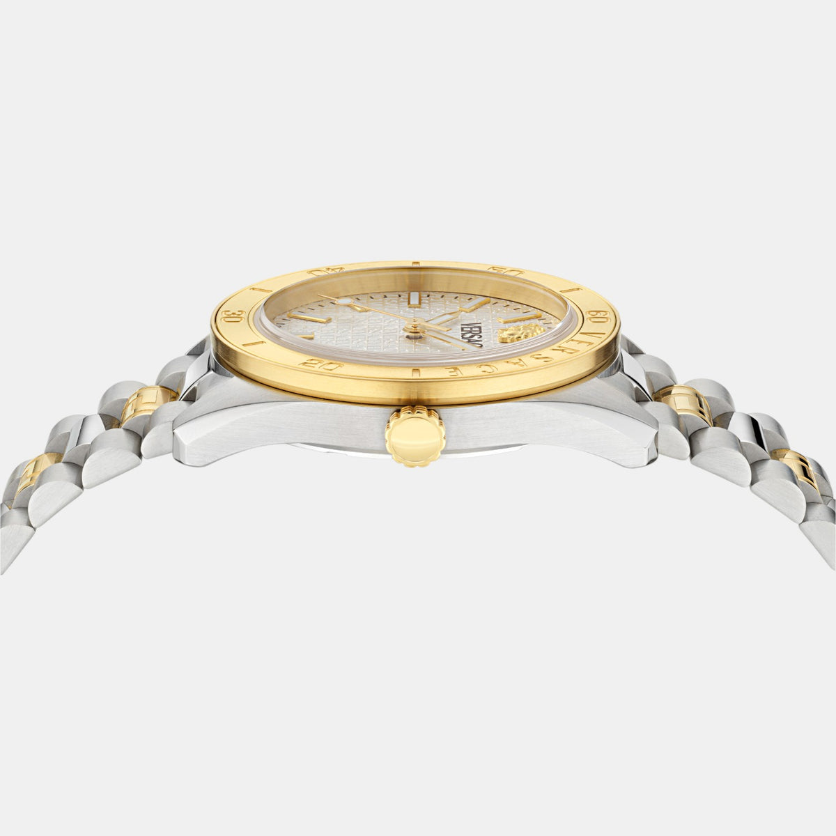 V Dome Men Quartz White Dial Analog Stainless Steel Watch VE8E00424