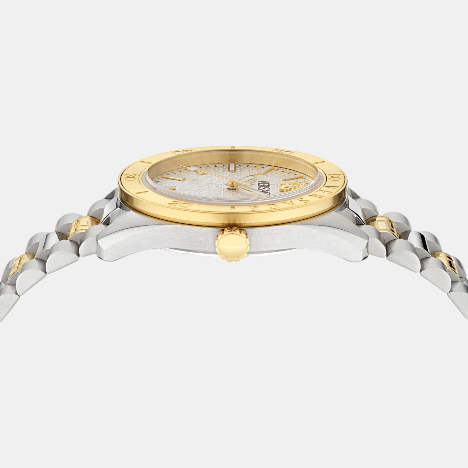 V Dome Men Quartz White Dial Analog Stainless Steel Watch VE8E00424