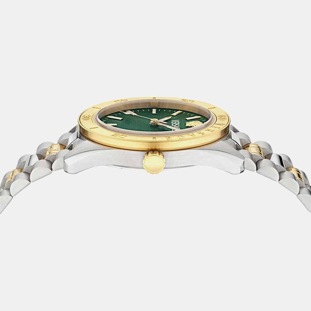 V-Dome Men Quartz Green Dial Analog Stainless Steel Watch VE8E00524