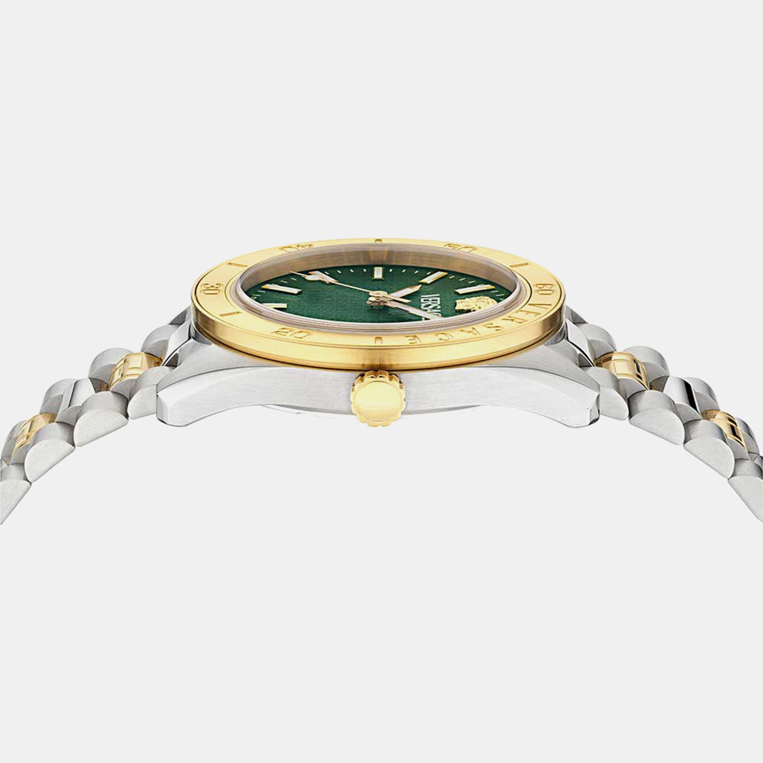 V-Dome Men Quartz Green Dial Analog Stainless Steel Watch VE8E00524
