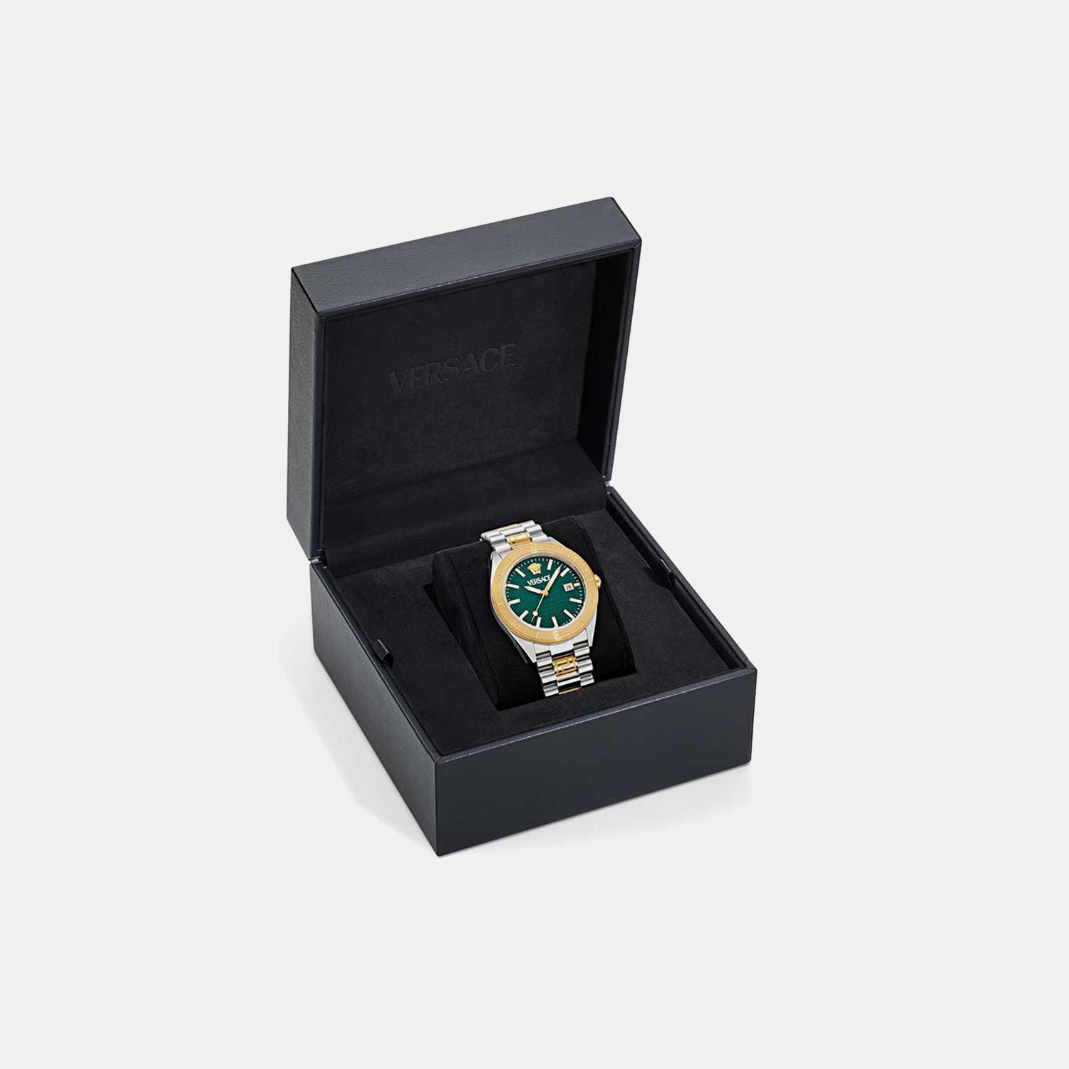 V-Dome Men Quartz Green Dial Analog Stainless Steel Watch VE8E00524