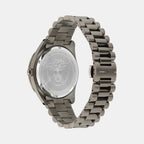 V Dome Men Quartz Black Dial Analog Stainless Steel Watch VE8E00724