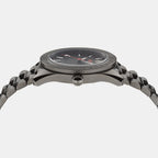 V Dome Men Quartz Black Dial Analog Stainless Steel Watch VE8E00724