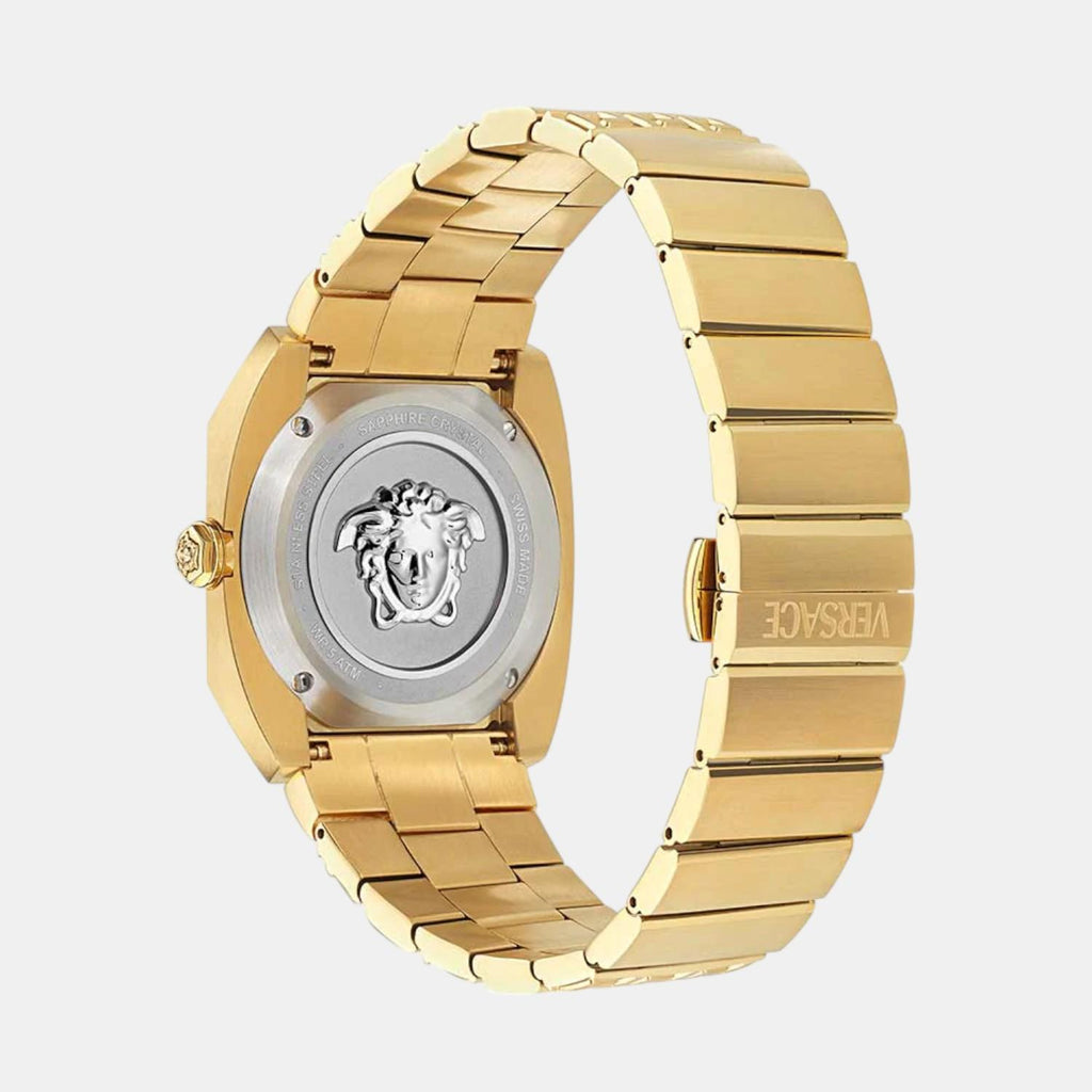 Antares Men Quartz Black Octogonal Dial Analog Stainless Steel Watch VE8F00424