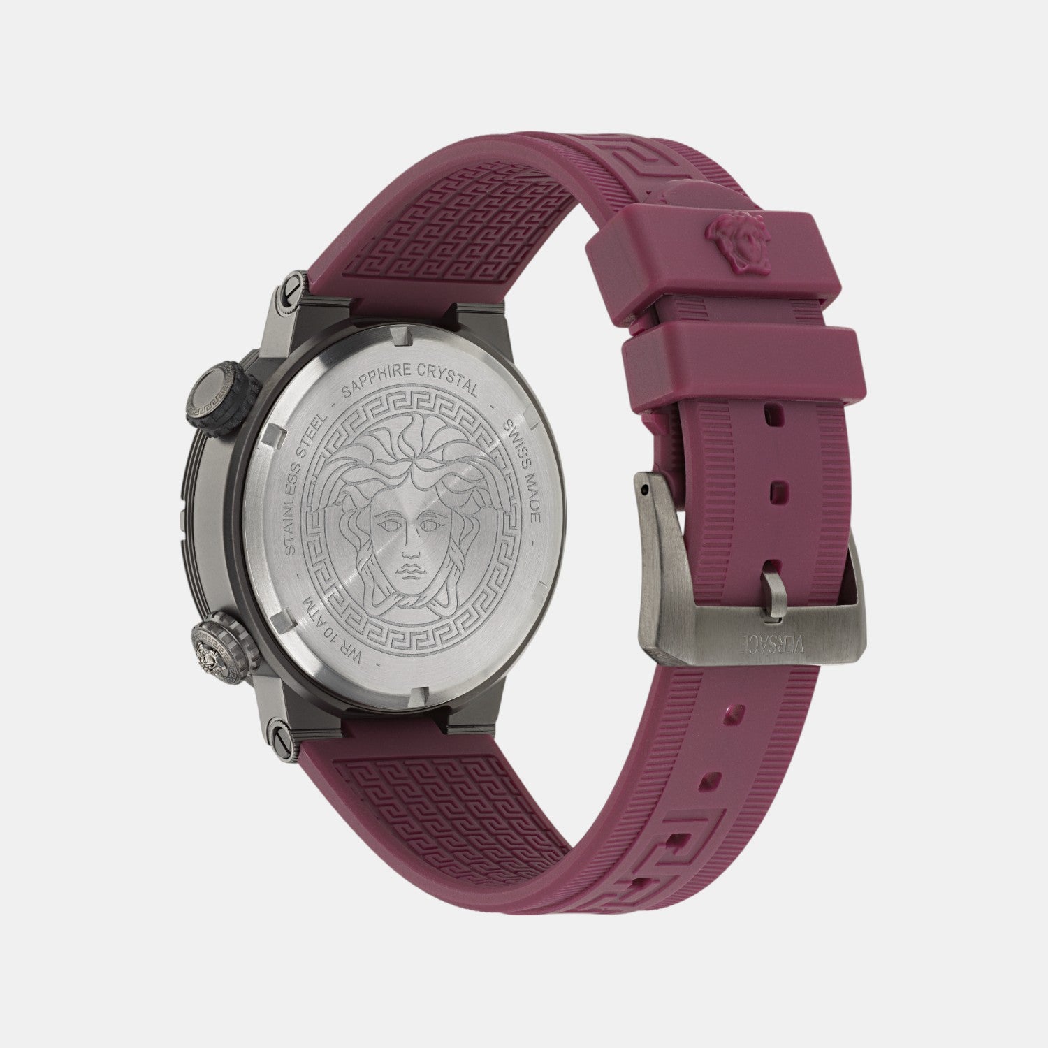 Greca Logo Diver Men Quartz Black Dial Analog Recycled PU Watch VE8G00224