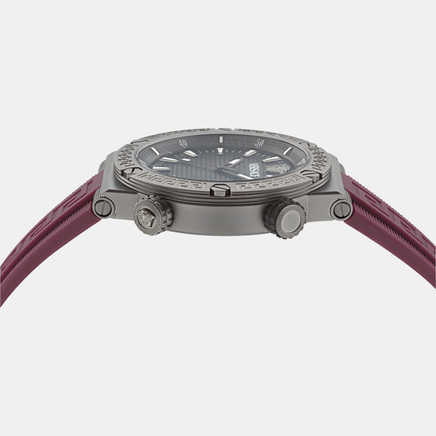 Greca Logo Diver Men Quartz Black Dial Analog Recycled PU Watch VE8G00224