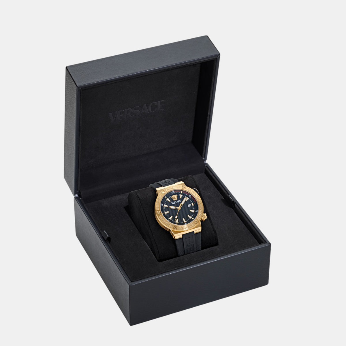 Greca Men Quartz Black Dial Analog Silicone Watch VE8G00324