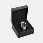 Greca Logo Diver Men Quartz Green Dial Analog Stainless Steel Watch VE8G00524