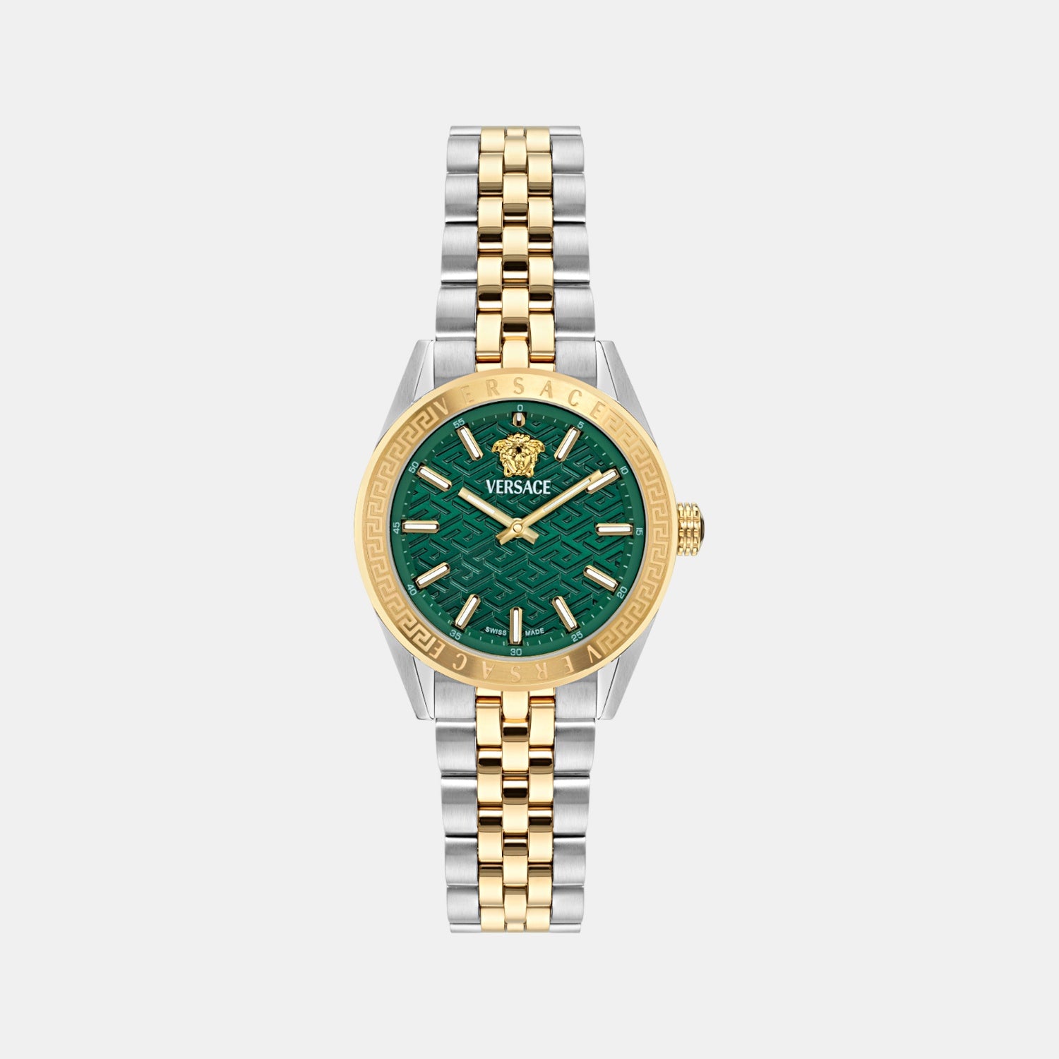 V-Code Women Quartz Green Dial Analog Stainless Steel Watch VE8I00424