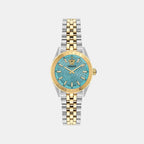 V-Code Lady Women Quartz Blue Dial Analog Stainless Steel Watch VE8I00524