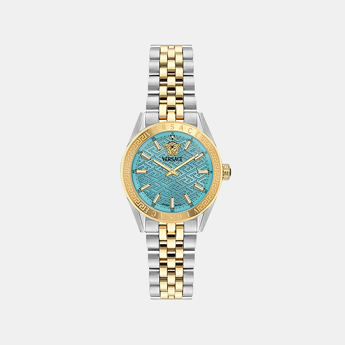V-Code Lady Women Quartz Blue Dial Analog Stainless Steel Watch VE8I00524