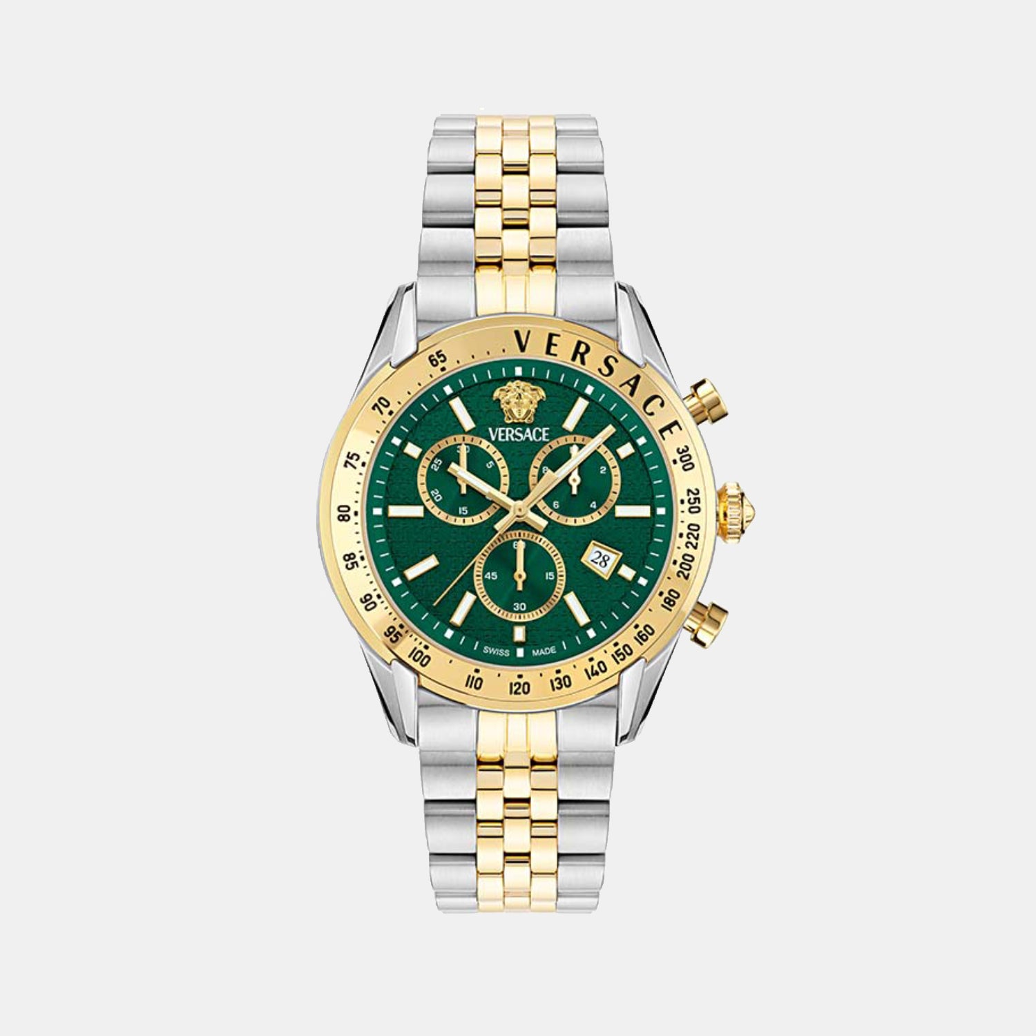 Men Quartz Green Dial Chronograph Stainless Steel Watch VE8R00524