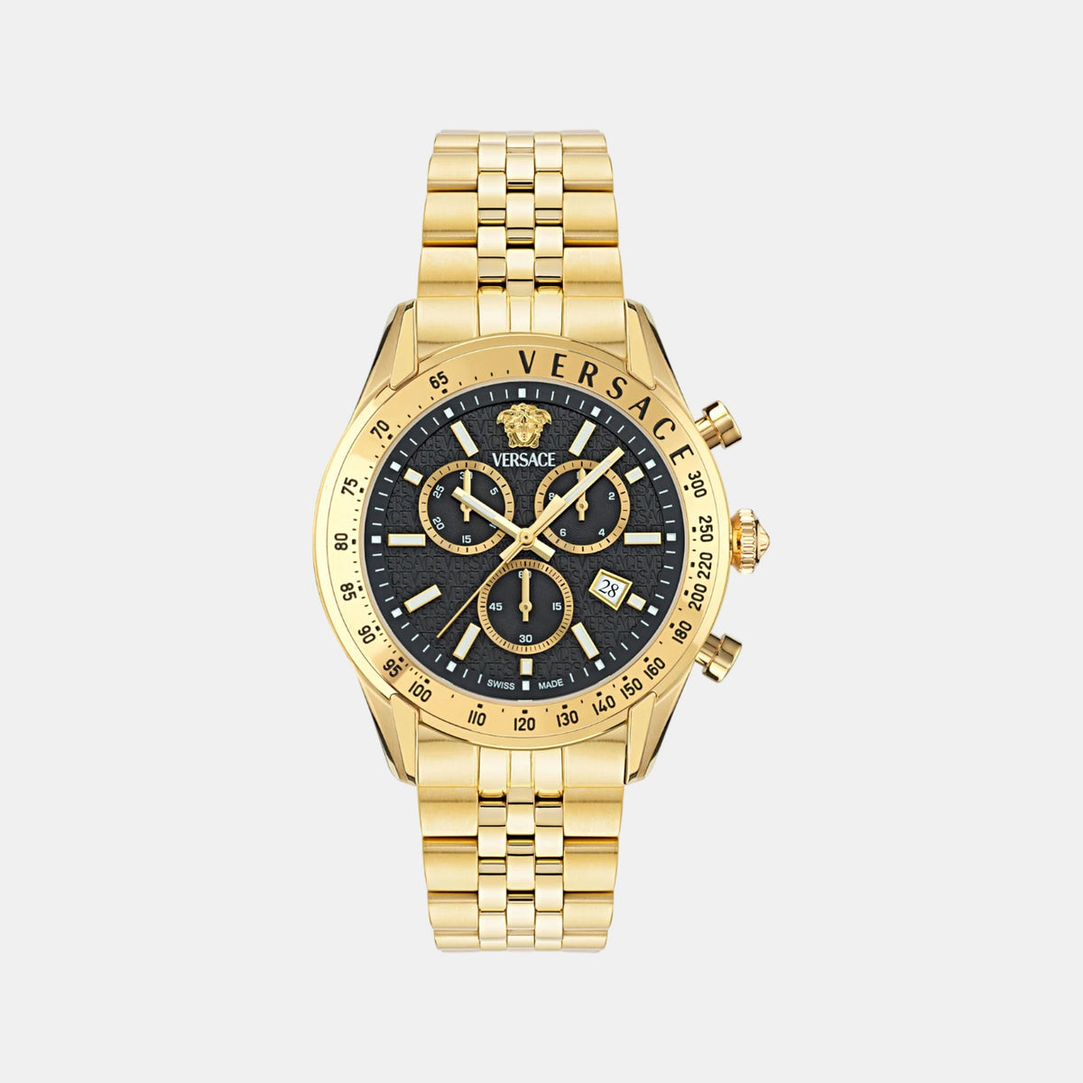 Men Quartz Black Dial Chronograph Stainless Steel Watch VE8R00624