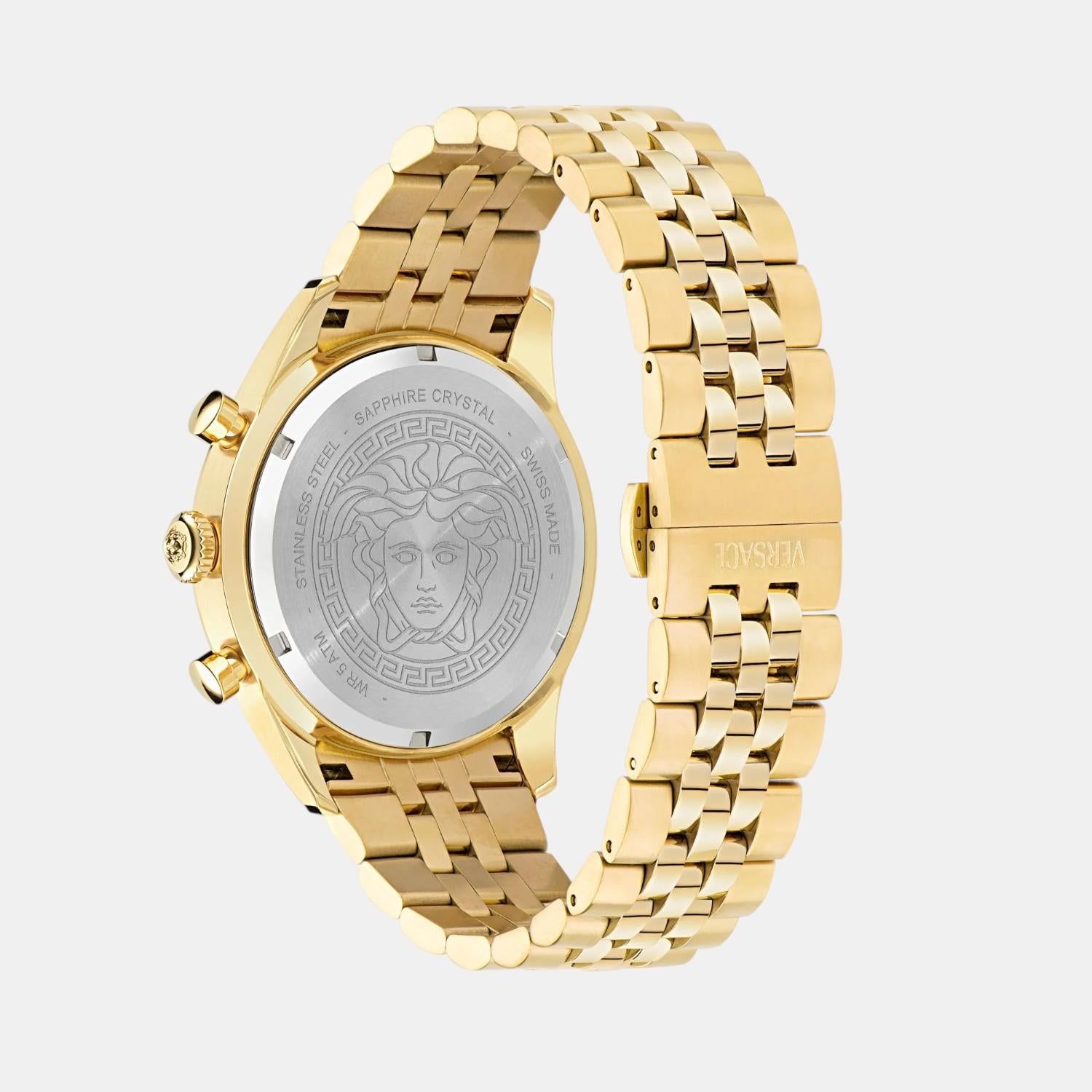 Men Quartz Black Dial Chronograph Stainless Steel Watch VE8R00624