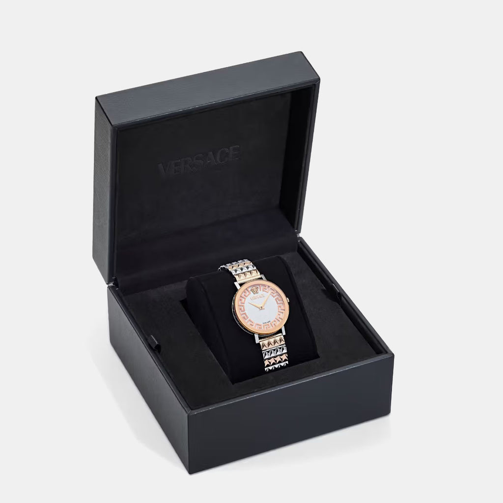 Women Quartz White Dial Analog Stainless Steel Watch VE9A00324