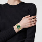 Daedalus Women Quartz Green Dial Analog Stainless Steel Watch VE9A00424