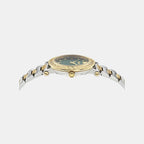 Women Quartz Green Sunray Dial Analog Stainless Steel Watch VE9C00424