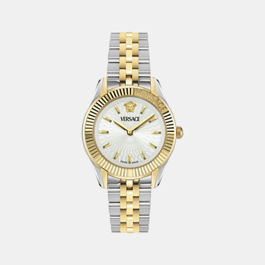 Greca Time Women Quartz Silver Dial Analog Stainless Steel Watch VE9CA0224