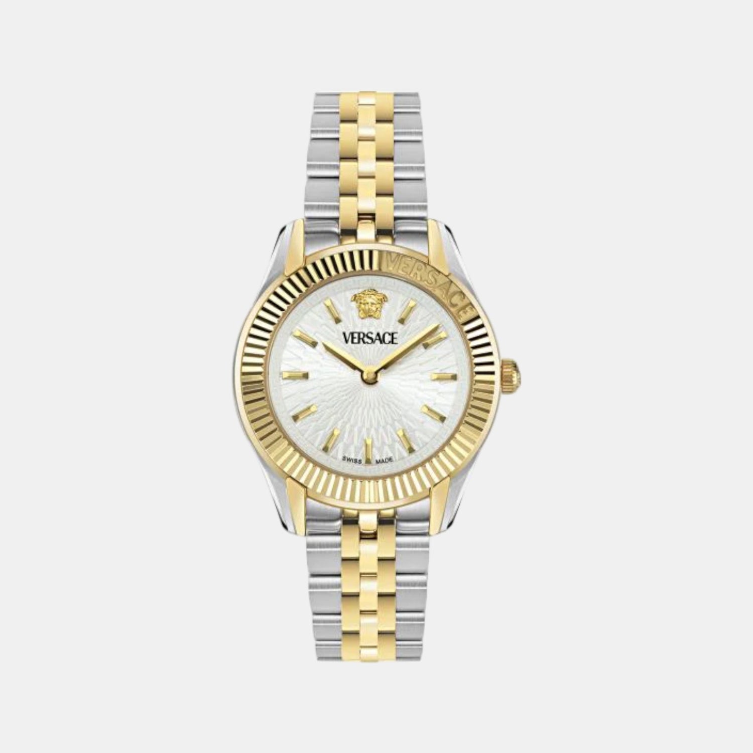 Greca Time Women Quartz Silver Dial Analog Stainless Steel Watch VE9CA0224