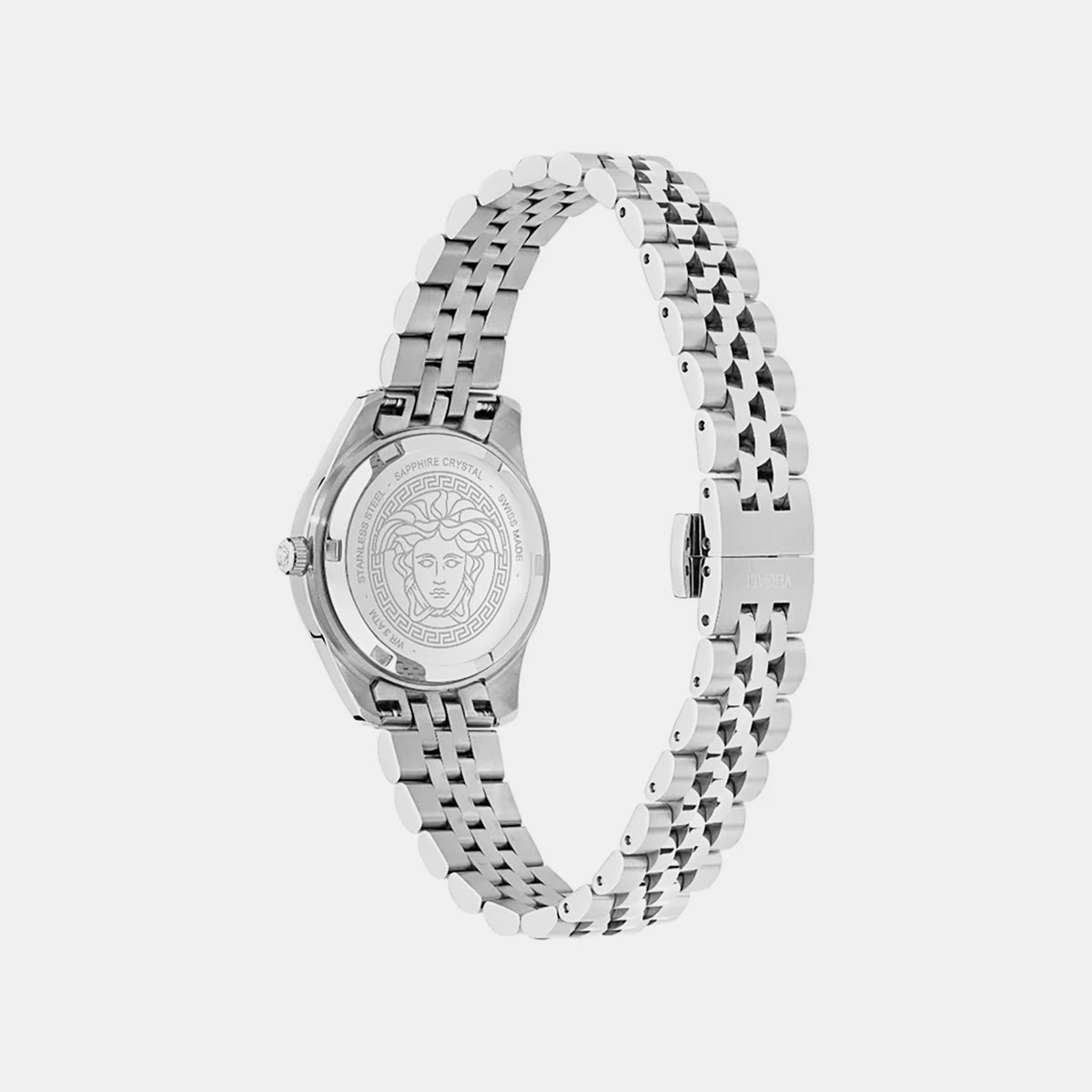 Greca Women Quartz Black Dial Analog Stainless Steel Watch VE9CA0525