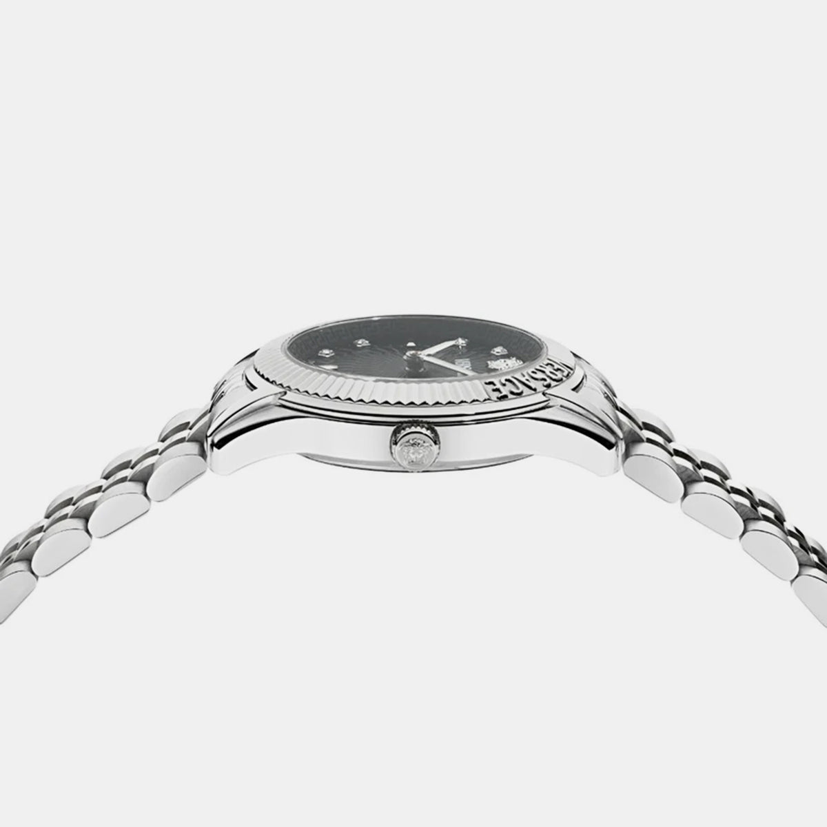 Greca Women Quartz Black Dial Analog Stainless Steel Watch VE9CA0525