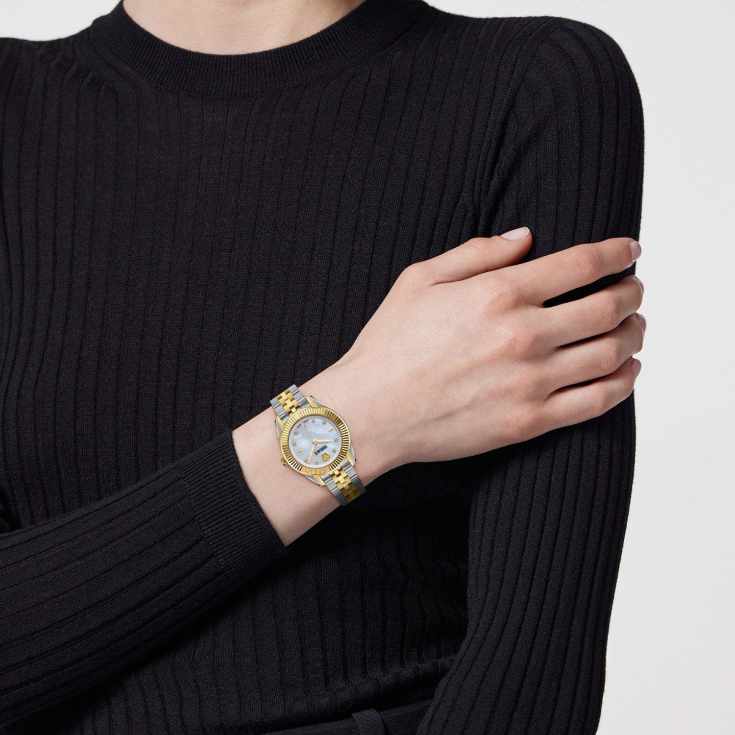 Greca Women Quartz Mother Of Pearl Dial Analog Stainless Steel Watch VE9CA0625