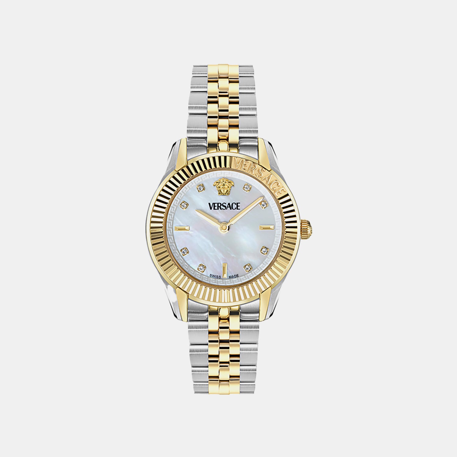 Greca Women Quartz Mother Of Pearl Dial Analog Stainless Steel Watch VE9CA0625
