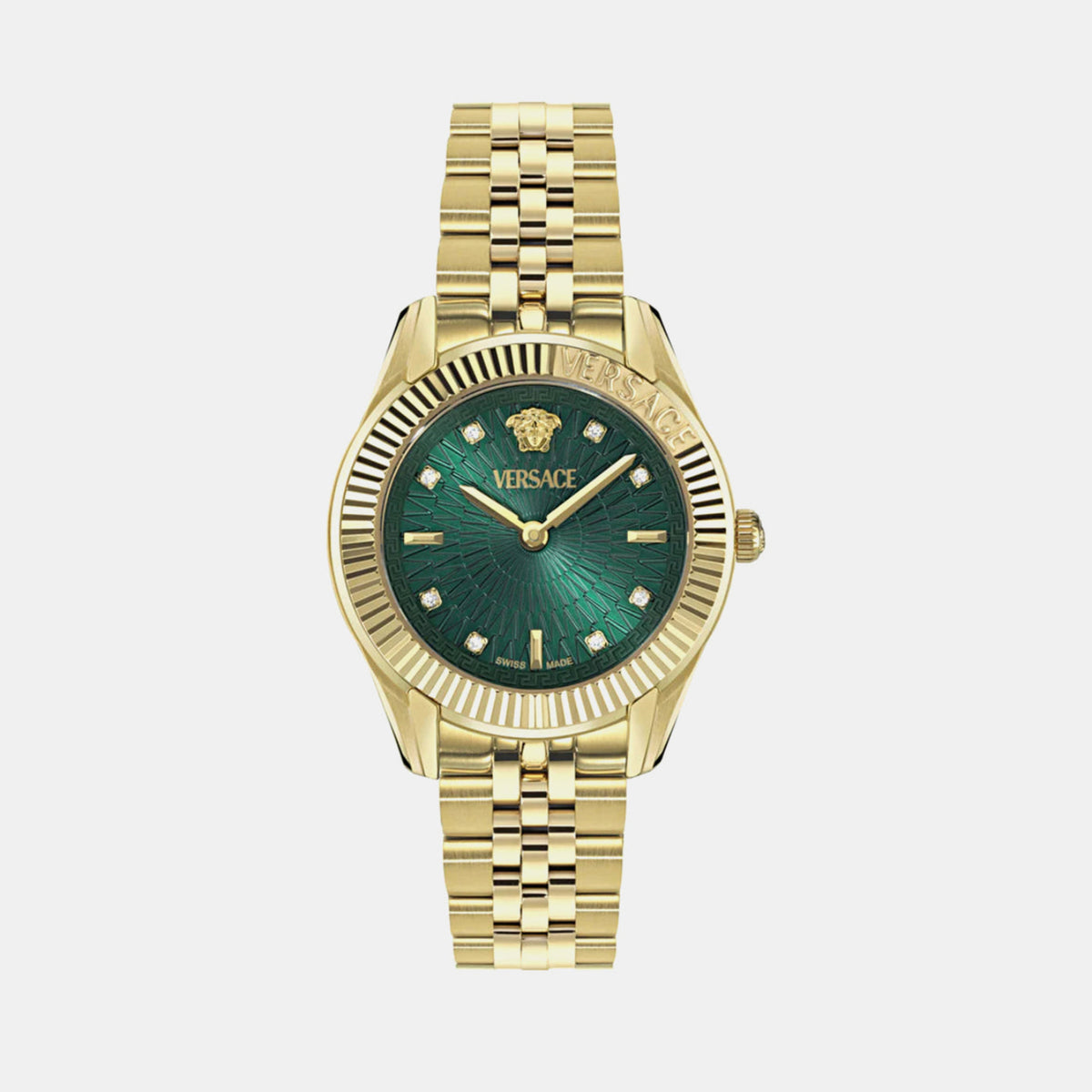 Greca Women Quartz Green Dial Analog Stainless Steel Watch VE9CA0725
