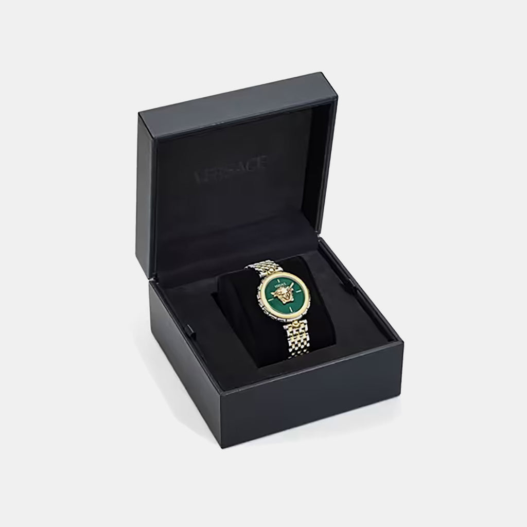 Medusa Heritage Women Quartz Green Dial Analog Stainless Steel Watch VE9D00324
