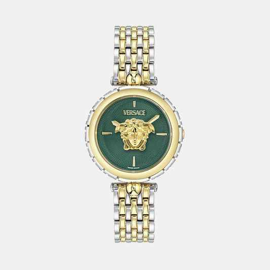 Medusa Heritage Women Quartz Green Dial Analog Stainless Steel Watch VE9D00324