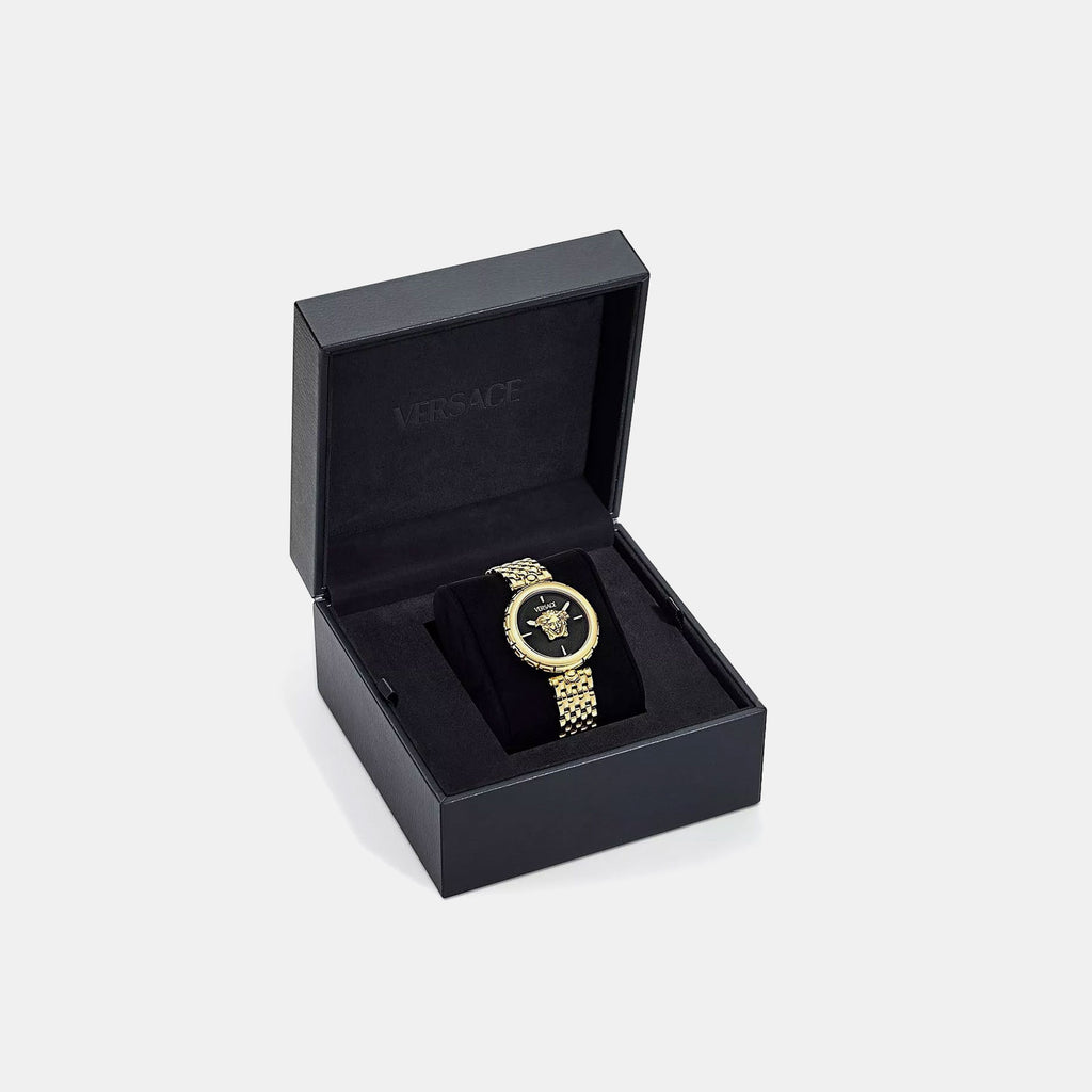 Women Quartz Black Dial Analog Stainless Steel Watch VE9D00424