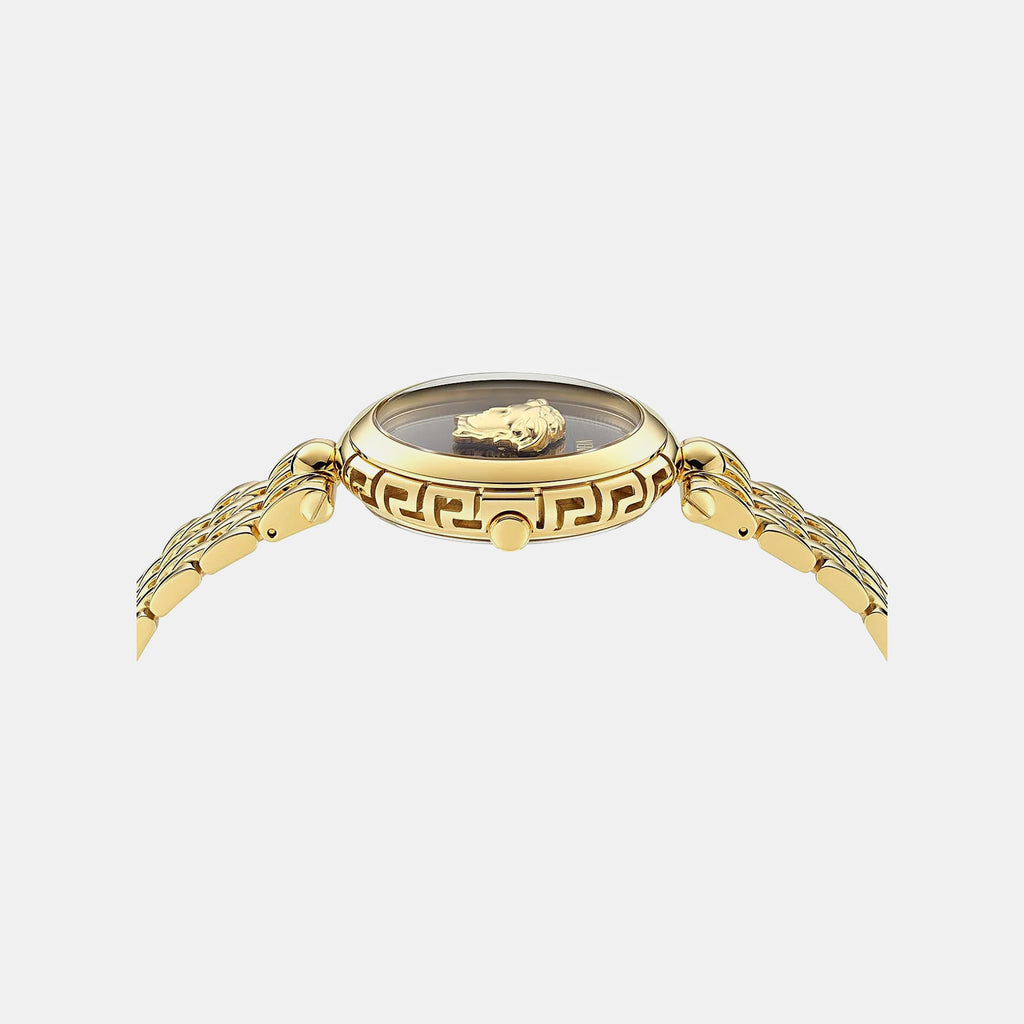 Women Quartz Black Dial Analog Stainless Steel Watch VE9D00424