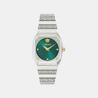 Women Quartz Green Dial Analog Stainless Steel Watch VE9E00424