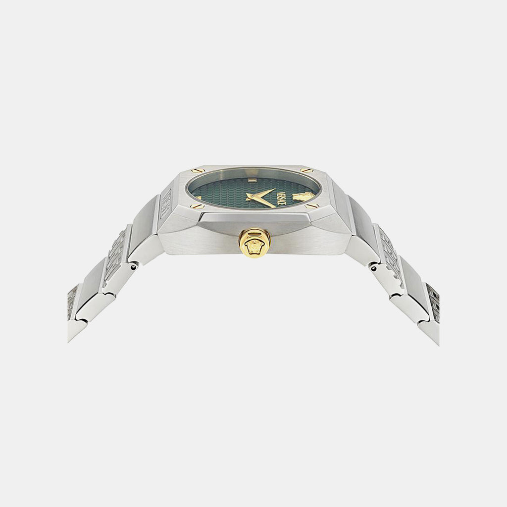 Women Quartz Green Dial Analog Stainless Steel Watch VE9E00424