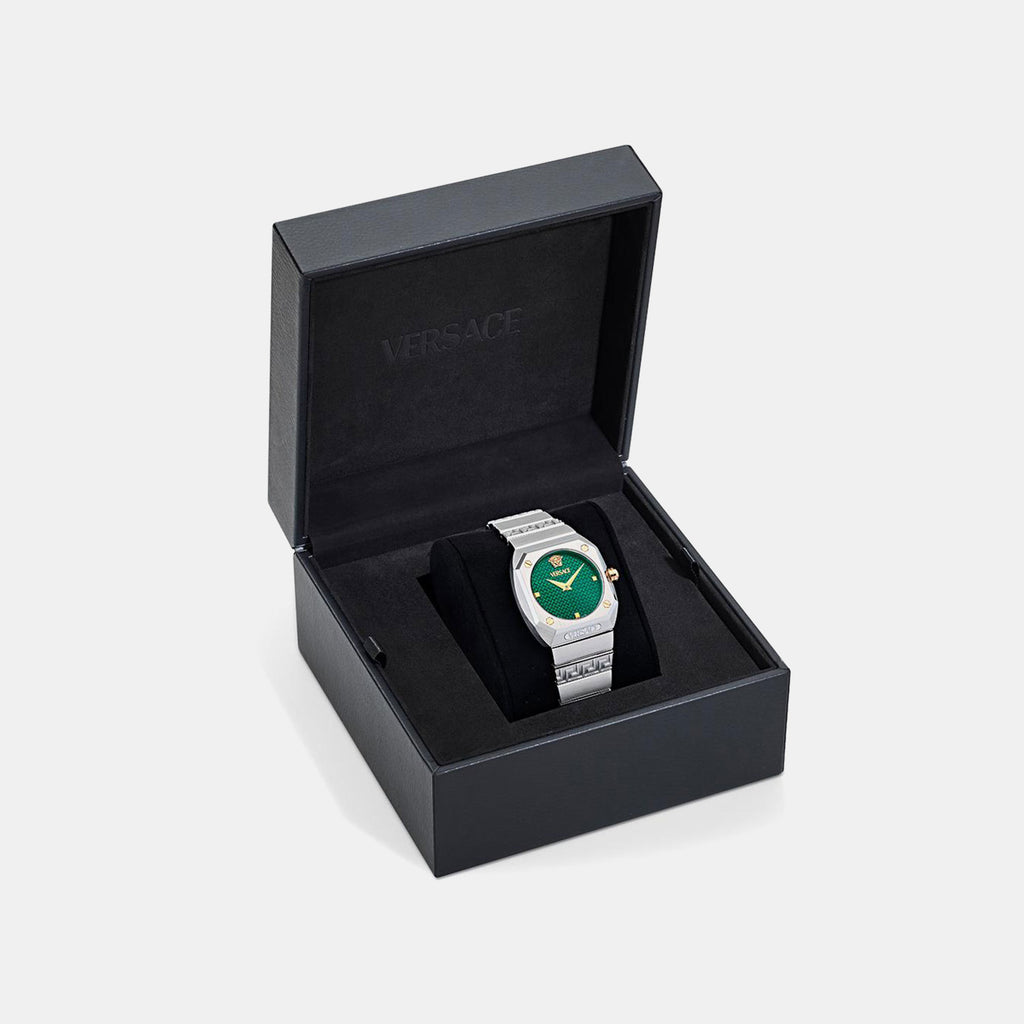 Women Quartz Green Dial Analog Stainless Steel Watch VE9E00424