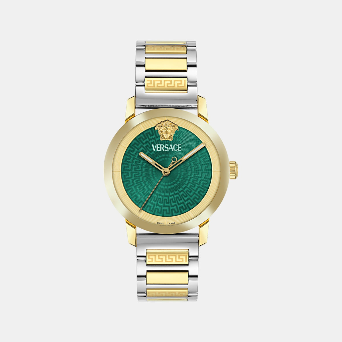 V-Helix Men Quartz Green Dial Analog Stainless Steel Watch VE9G00324