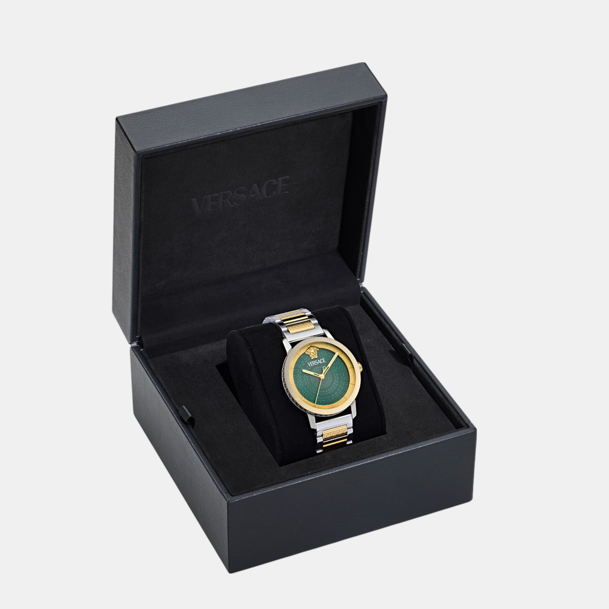 V-Helix Men Quartz Green Dial Analog Stainless Steel Watch VE9G00324