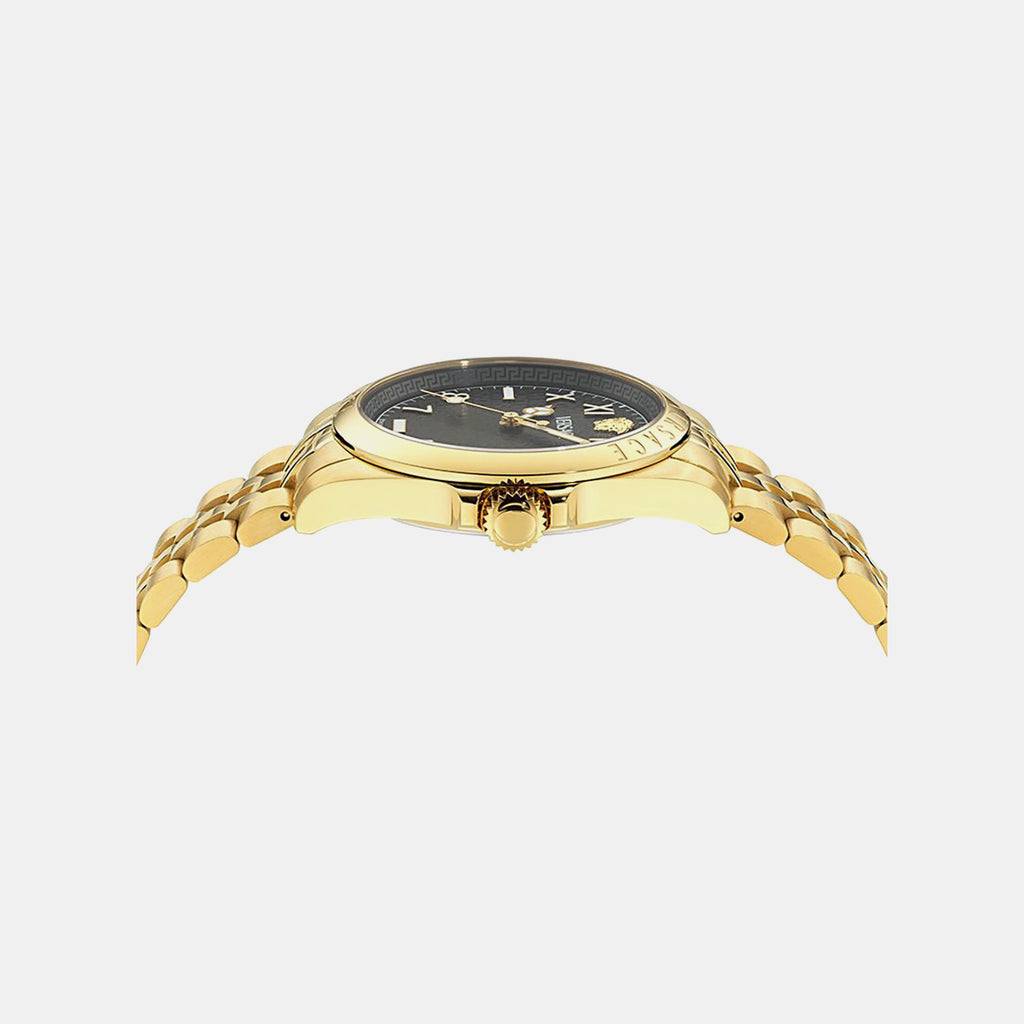 Men Quartz Black Dial Analog Stainless Steel Watch VE9H00624