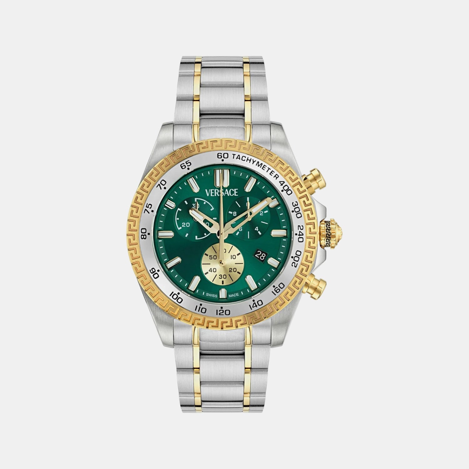 Men Quartz Green Dial Chronograph Stainless Steel Watch VE9K00424