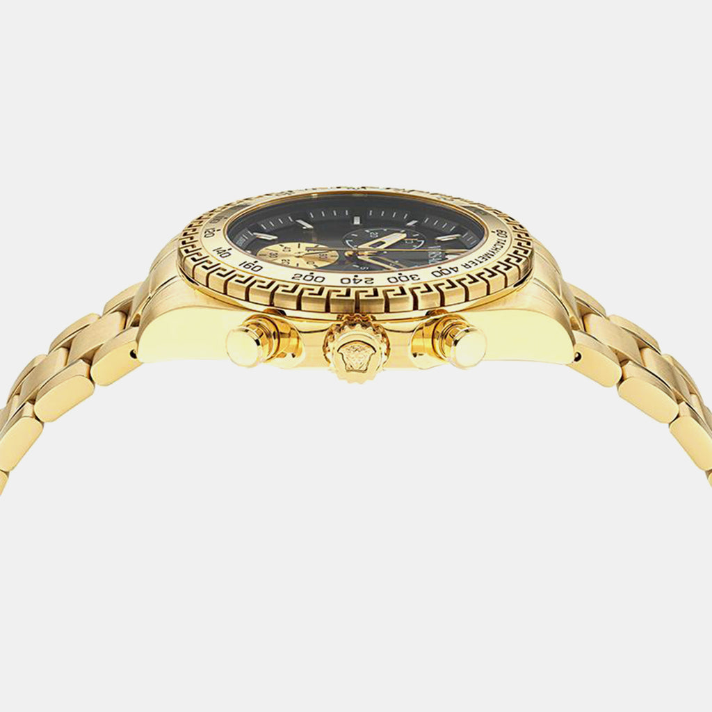 Men Quartz Black Dial Chronograph Stainless Steel Watch VE9K00524