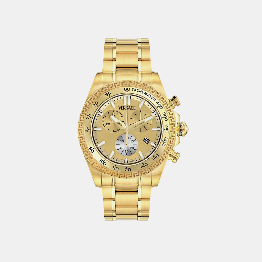 Men Quartz Gold Dial Chronograph Stainless Steel Watch VE9K01324