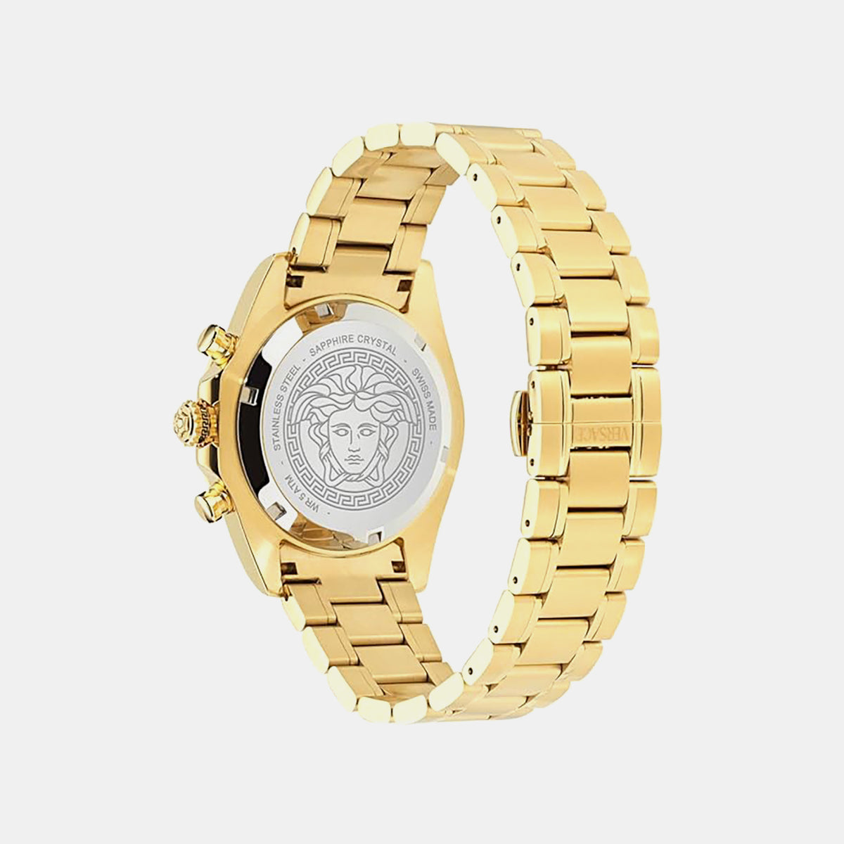 Versace Chrono X(Wc-9K) Men Quartz Gold Dial Chronograph Stainless Steel Watch VE9K01324