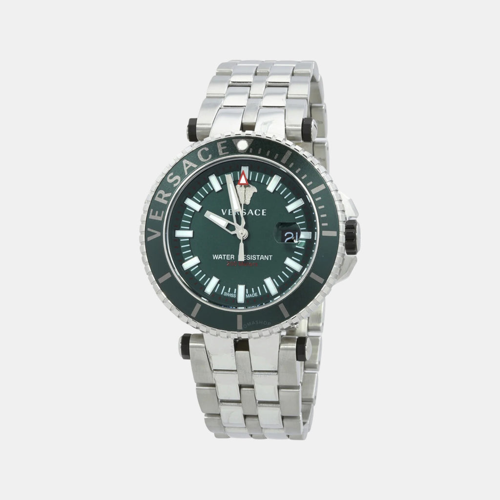 V-Race Men Quartz Green Dial Analog Stainless Steel Watch VEAK00721