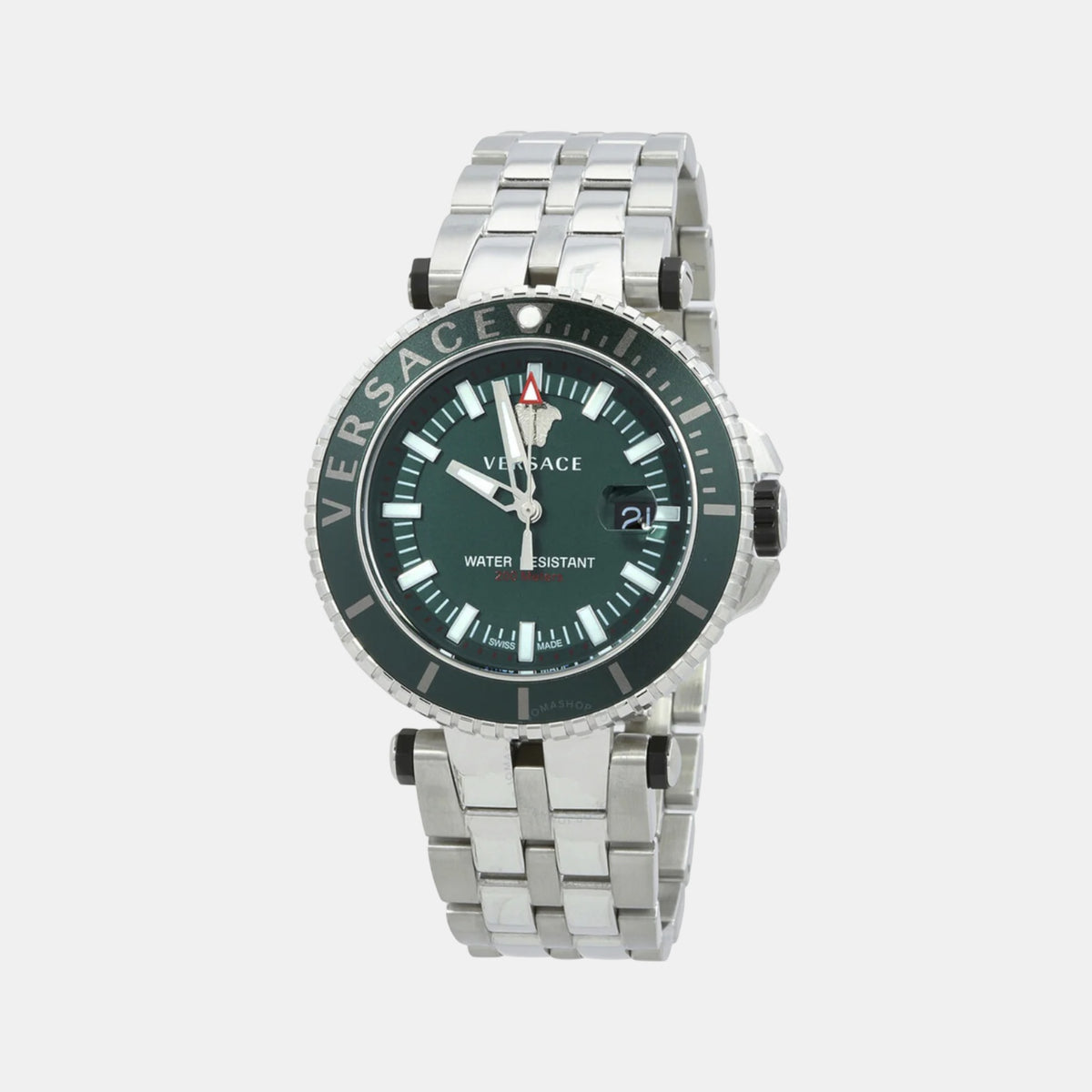 V-Race Men Quartz Green Dial Analog Stainless Steel Watch VEAK00721