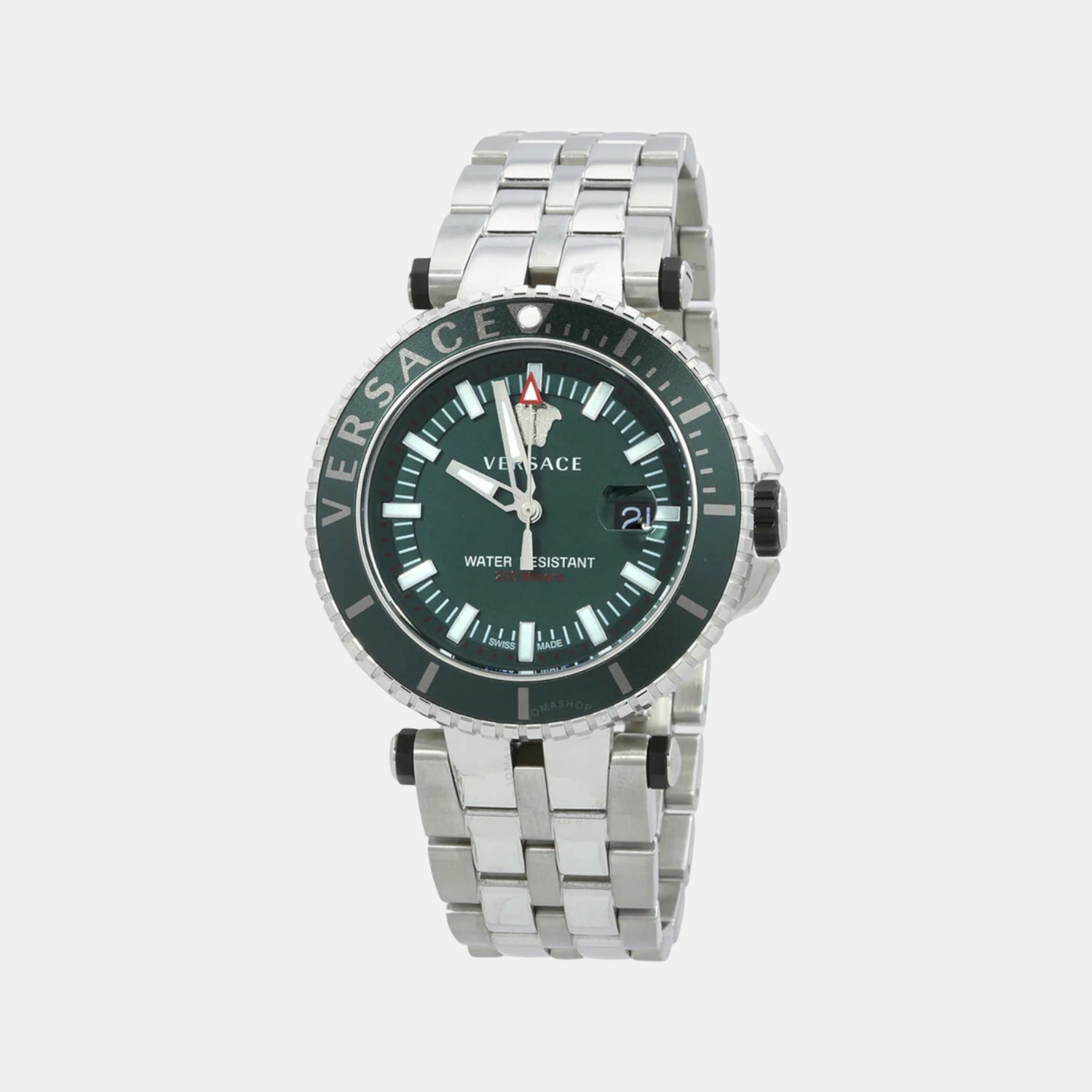 V-Race Men Quartz Green Dial Analog Stainless Steel Watch VEAK00721