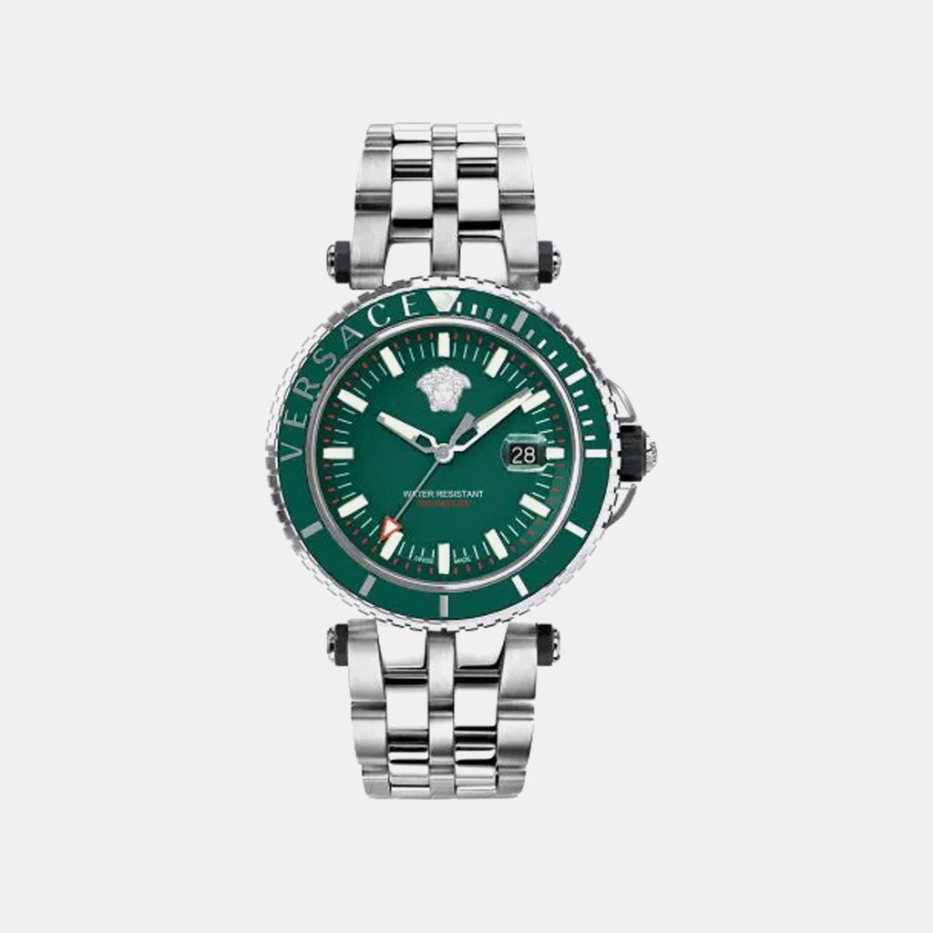 V-Race Men Quartz Green Dial Analog Stainless Steel Watch VEAK00721