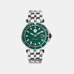 V-Race Men Quartz Green Dial Analog Stainless Steel Watch VEAK00721