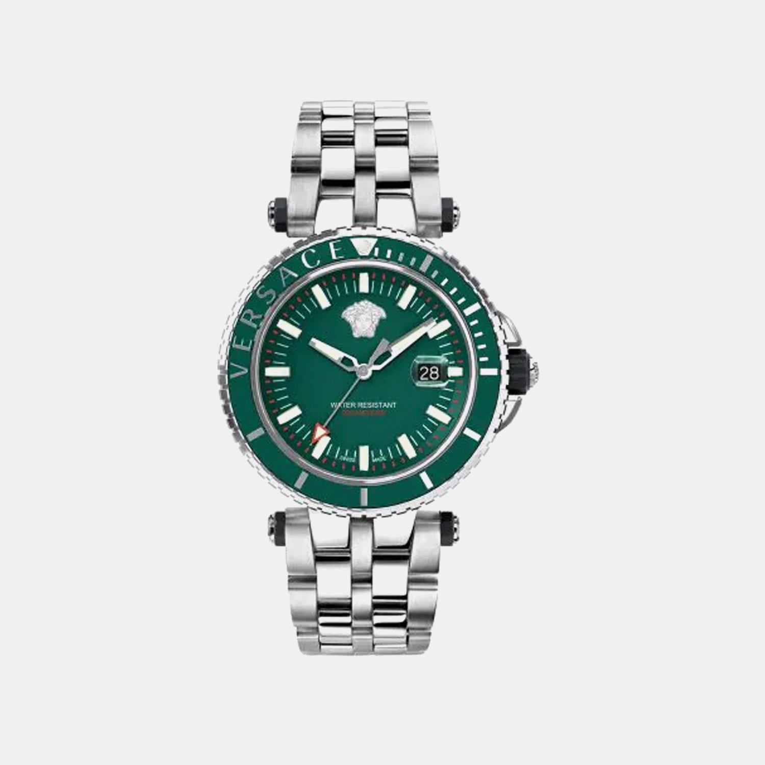 V-Race Men Quartz Green Dial Analog Stainless Steel Watch VEAK00721